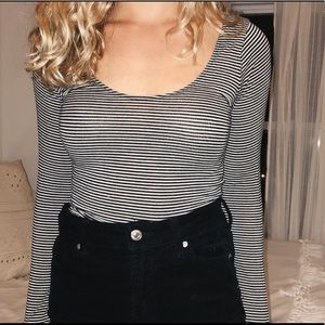 Brandy Melville Cropped Striped Longsleeve